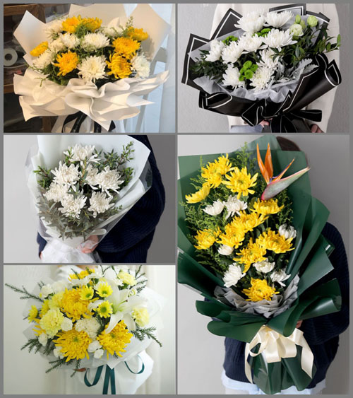 山东莱芜莱城区牛泉镇贺小庄村白事花束代送